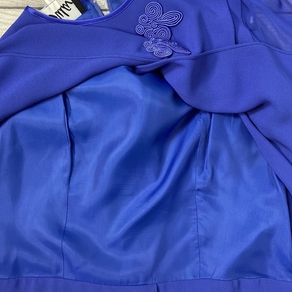 Vintage Ursula of Switzerland Layered Long Sleeve Satin Trim Evening Dress - Picture 8 of 16